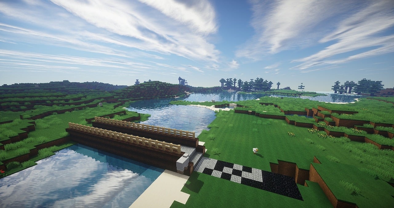 Minecraft most přes řeku